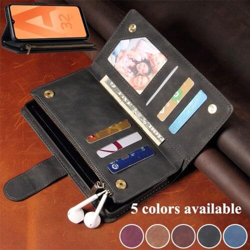 Zipper Wallet Leather Cover For Samsung A12 A42 A52 A72 A32 Lite A01 Core Purse Case For Galaxy A51 A71 A81 A91 A31 A41 Coque