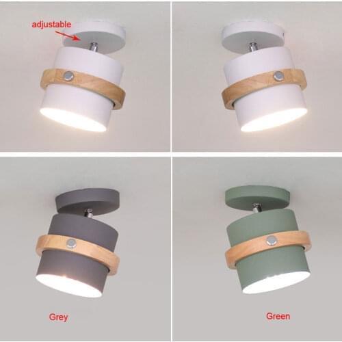 Creative Modern 5W Led Ceiling Lamp Aisle Living Room Bedroom Office Rotary Iron Wood Lamps Corridor Hall Led Light Fixture