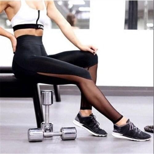Leggings Fitness Womens Sports Mesh Yoga Pants Gym Patchwork Sport Sexy Running Tights Trousers Women Pencil Pants Pro