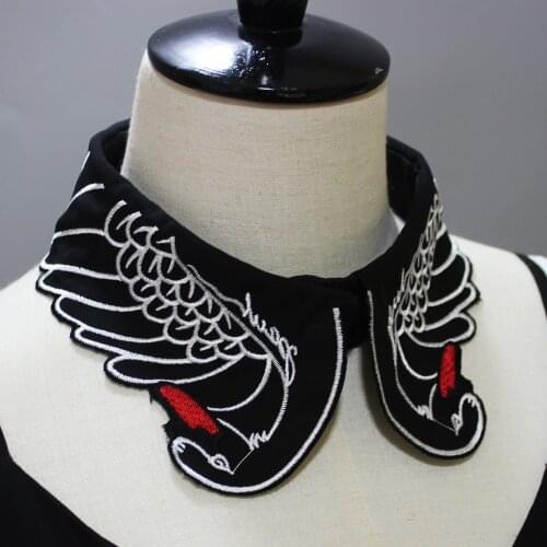 Linbaiway 2021 Women Detachable Collar Shirt Fake Collars Decoration Ladies Lace Hollow Embroidered Necklace False Collar