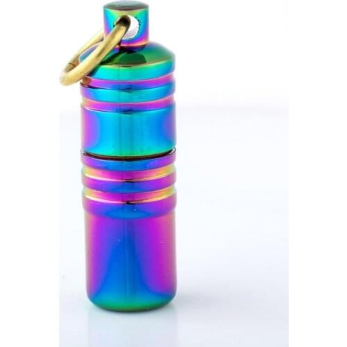 Capsule Color Plating Mini Portable Small Oil Pot Pendant Type Grinding Wheel Cotton Oil Kerosene Lighter Smoking Accessories