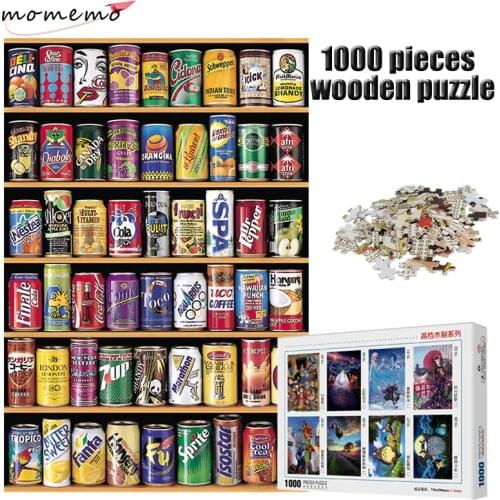 MOMEMO Soda Cans Rack Jigsaw Puzzle 1000 Pieces Wooden Adult Entertainment Puzzle 1000 Piece Jigsaw Puzzle Kids Toys Box Packing