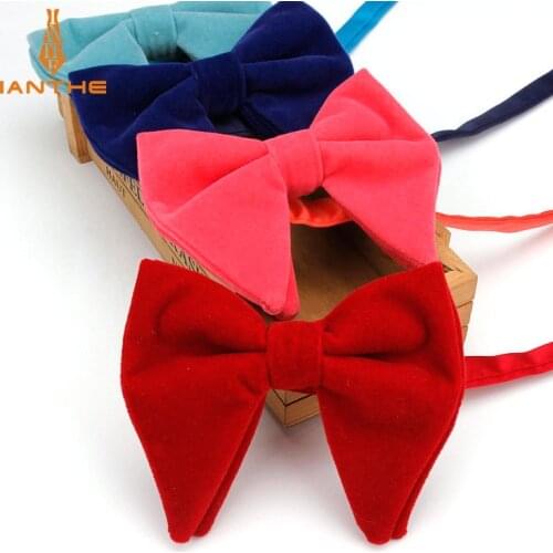 Mens Big Bow Ties For Women Men Micro Suede Bowtie Candy Solid Corduroy Butterfly Soft Lithe Gravata Wedding Party Tie Bowknot