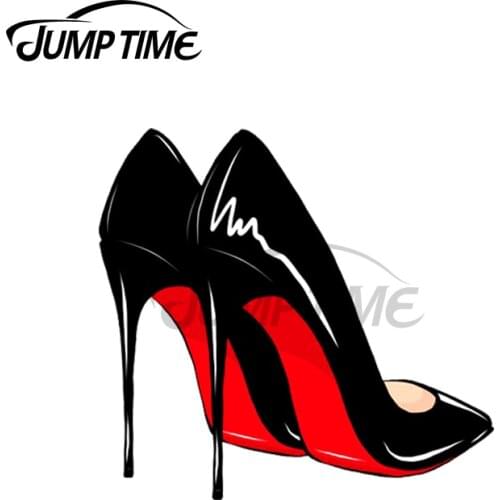 Jump Time 13 x 10.8cm For Sexy Louboutins Creative Car Stickers and Decals JDM Funny Decoration Vinyl Waterproof Trunk Car Wrap