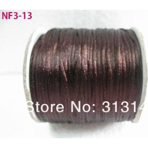 80M/Spool 1.5MM Brown Chocolate Braided Macrame Nylon Coffee Chinese Knotting Cord Beading Satin Shamballa String Thread Rope