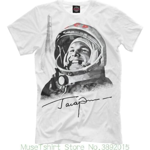 New T-Shirt Russia Ussr First World Soviet Cosmonaut Gagarin Cool Designe Hq Men Adult Slim Fit T Shirt S-Xxl