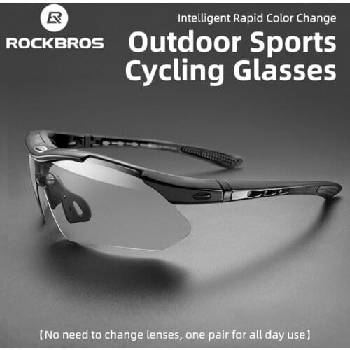 ROCKBROS Glasses Photochromic Bicycle Cycling Sports Sunglasses Men Women UV400 MTB Road Bike Goggles Ultralight Outdoor Eyewear