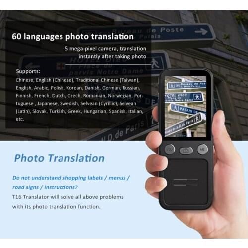 Smart Instant Voice Photo Scanning Translator Touch Screen Wifi Support Recording Offline Portable Multi-language Translation