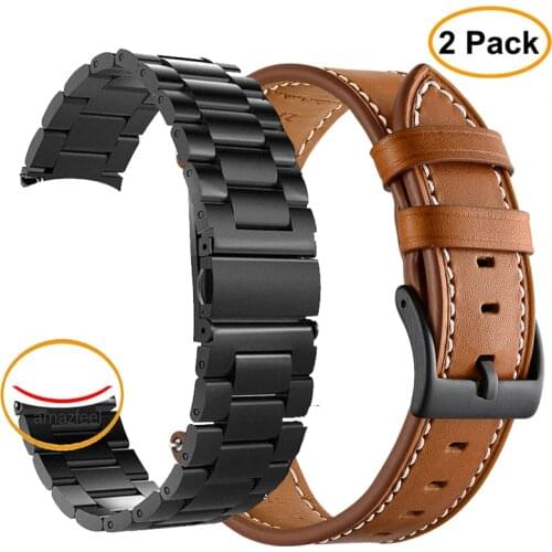 2Pcs/Pack Watch Band For Haylou Solar ls05 Strap Bracelet Stainless Steel Leather Band For Xiaomi Haylou Solar Smart Watch Strap