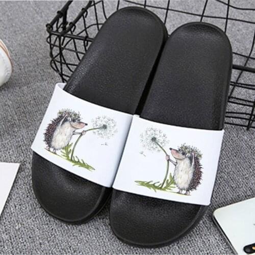 Women Summer Slippers Beach Slide Sandals Flip Flops Cartoon Hedgehog Comfort Women shoes Casual Female Slipper