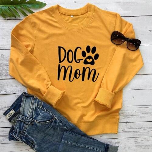Sugarbaby New Arrival Dog Mom Sweatshirt Womens Funny Casual Cotton Long Sleeve Tops Dog Mom Pullover Sweatshirt Dog Lover Gift