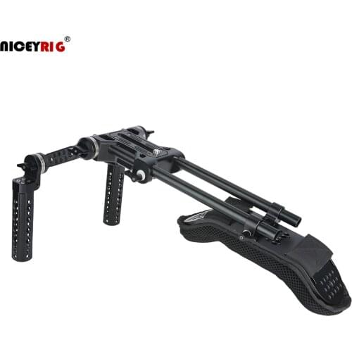 Niceyrig Universal Shoulder Pad Kit 15mm Rod Support System with Rosette Cheese Handle Grip