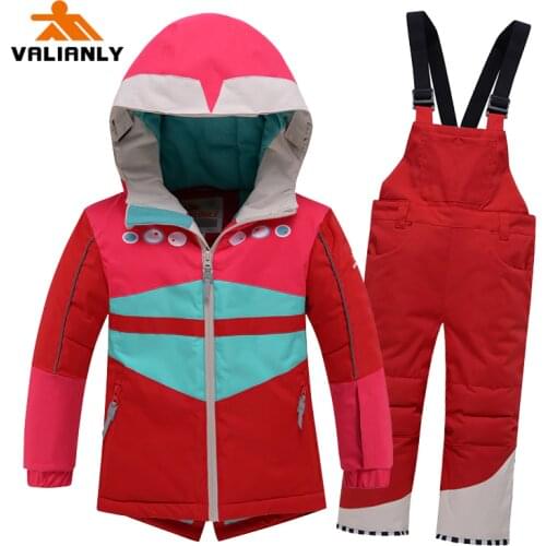 2020 Kids Winter Ski Suit Girls Skiing Jacket Pants 2 Pieces Waterproof Windproof Children Thick Warm Snow Set For Girls Outdoor