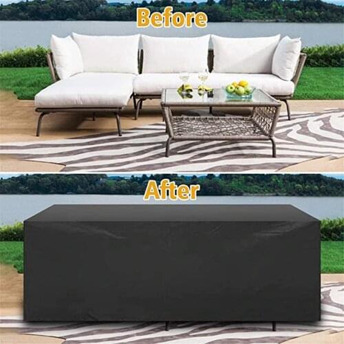 High Quality Outdoor Patio Waterproof Covers For Furniture Table Sofa Cover 210D Oxford Cloth Black Dust Cover