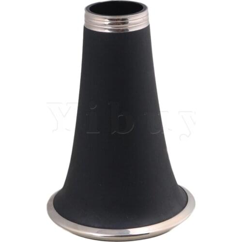 Yibuy 11.5x7.9x3.16cm ABS Plastic Black Clarinet Bell Replacement Accessory Bb Trumpet Instrument Parts