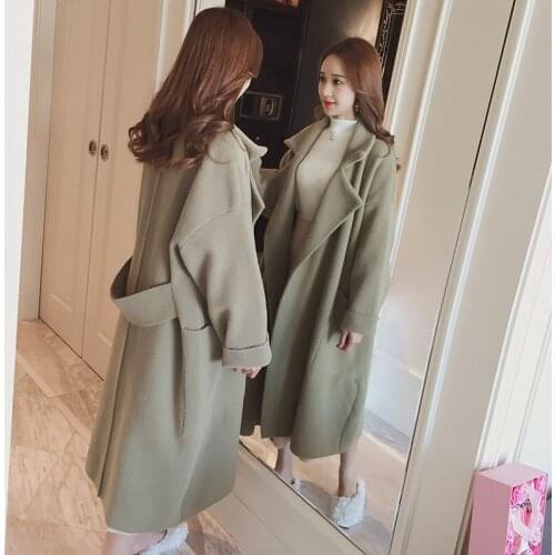 Large Size Womens Woolen Coat 2020 Autumn Winter New Plus Velvet Slim Jacket Woman Loose Long Casaco Feminino Inverno f2359