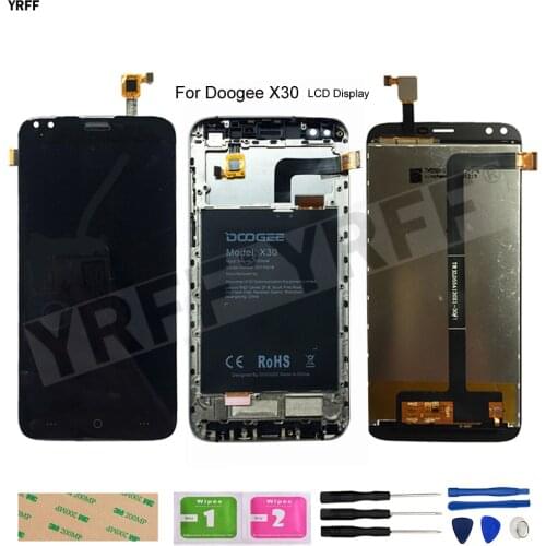 LCD Screen With Frame For Doogee X30 Display With Touch Screen Digitizer Glass Panel Lens Sensor 100% Test