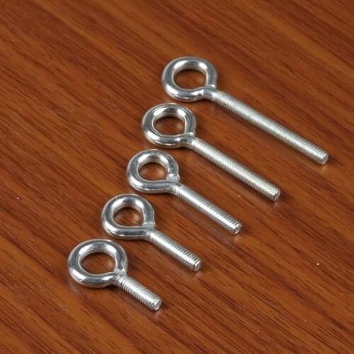 10pcs/lot M4*12/15*20/30/40 Zinc Plating Eye Bolt Eyebolt Hook Screw Threaded Hardware