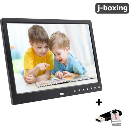 12 Inch LCD Digital Photo Frame Picture MP3 MP4 Clock Video Movie+Remote Control Touch Screen with 32gb flash pen drive black