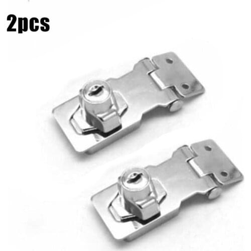 2* Locking Hasp Zinc Alloy Iron Staple With Keys Padlock Cupboard Shed Garage Lock 2.5-4in 2021 New