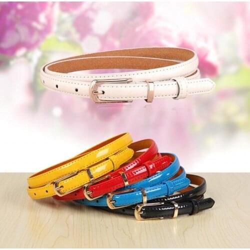 2019 Belts For Women New Fashion Designer PU Leather Pin Buckle Strap Dress Thin Waistband Female Jeans Candy Colors Waist Belt