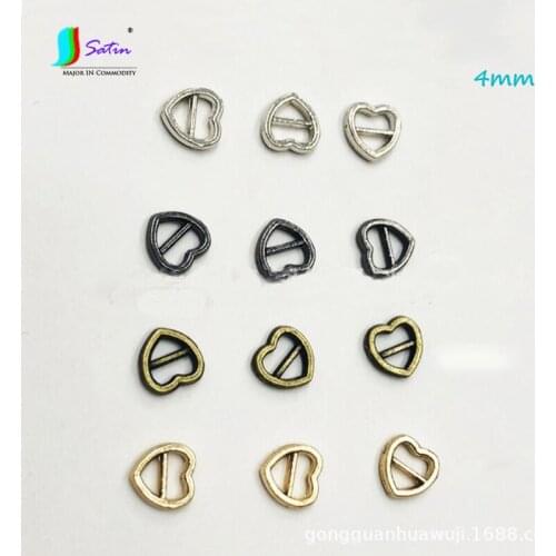4mm Heart-shaped Adjustable Clip Character Button Doll DIY Mini BJD Accessories Heart Strap Small Metal Buckle A0180L