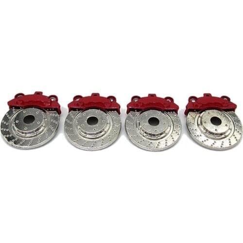 4Pcs Metal Brake Disc Caliper Tire Modification Accessories for WPL D12 1/10 RC Car Upgrade Parts
