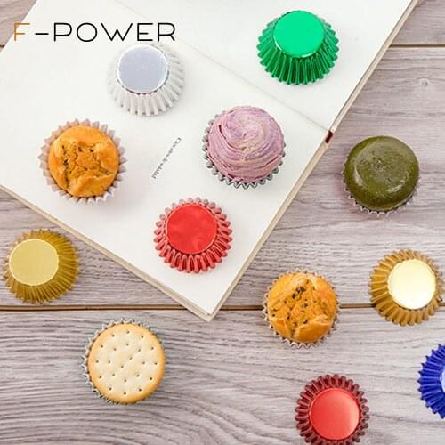 5 Colors Small (3.1x2cm) Paper Baking Cups Foil Cupcake Liners Muffin Case Decoration Cups(500 Pieces)