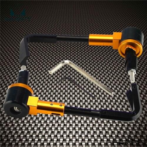 7/8" MOTORCYCLE PROGUARD SYSTEM BRAKE CLUTCH LEVERS PROTECT GUARD PROTECTORS Black/Gold