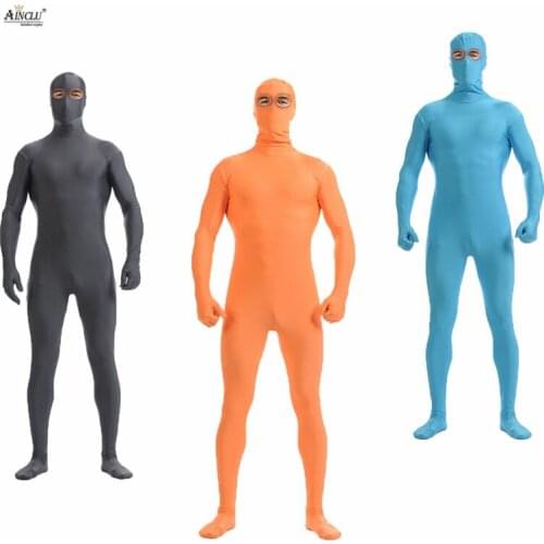 Ainclu Unisex Zentai Nylon Spandex Suit Eyes Open MultiColor Costumes for Men Cosplay Dancewear Costume Bodysuit