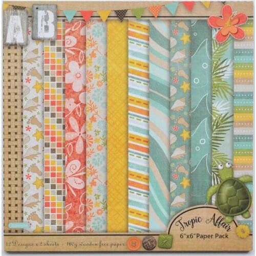 DIY Photo Album Ocean Decorative Scrapbooking Papers Crafts Art Card 6 inches 24 Sheets/sets