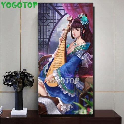 Pipa girl diy diamond rhinestone Pretty Ancient chinese woman diamond painting full square drill diamond embroidery large YY4491