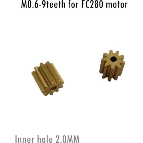 AZGIANT M0.5*9/M0.6 9 teeth gear for FC280/ FC-140RE 130 260 car motor Modules corsa brass