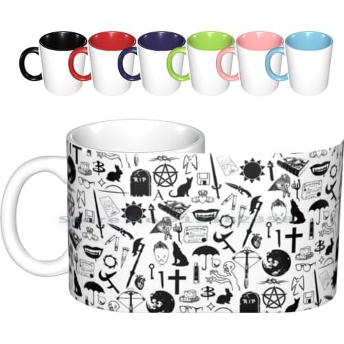 Buffy Symbology , Black Ceramic Mugs Coffee Cups Milk Tea Mug Angel Angelus Anya Black Btvs Buffy Buffyverse Bunnies Cross Dark