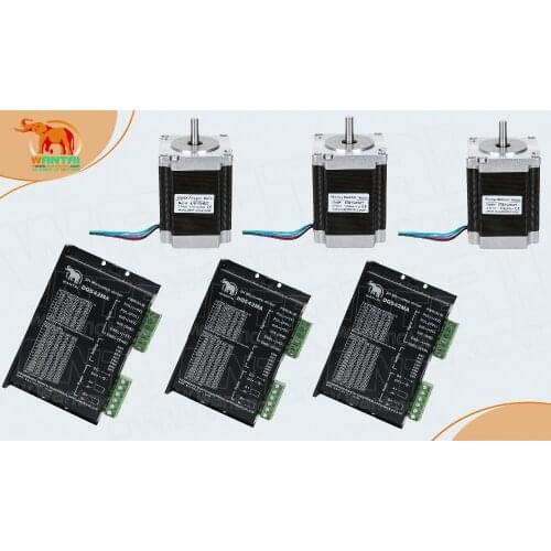 Ship Worldwide!3 Axis Stepper Motor Nema 23 with 280oz-in 57BYGH627 CNC Engraver Wantai 3D, 3.0A, 78mm & DQ542MA Drivers