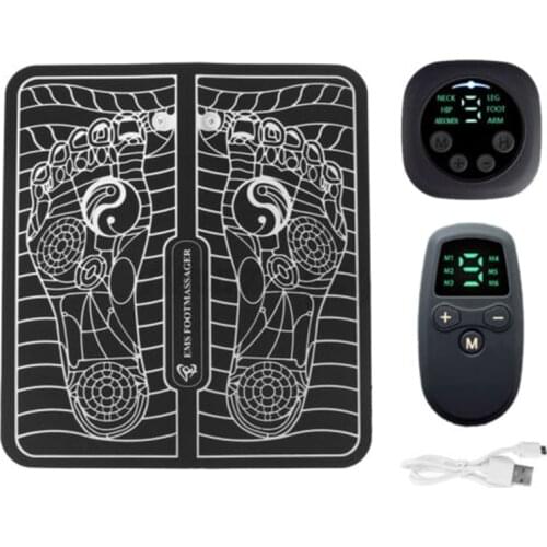 EMS Electric Foot Massager Pad Blood Circulation Stimulator Mat Massage Acupuncture Points Relieve Fatigue w Remote