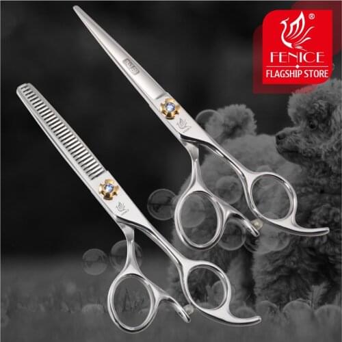 Fenice 6.0 inch Pet Grooming Scissors Set Cutting Thinning Shear Kit Professional Pet Dog Groomer Tools Supplies