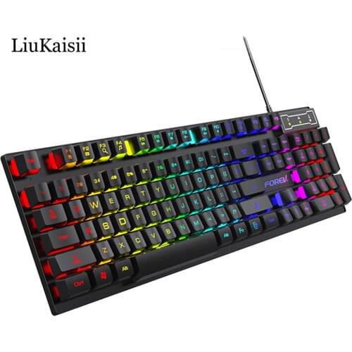 Gaming Wired Keyboard EN Imitation Mechanical Keyboard Backlight Wired Gamer Computer Keyboard for PC/Laptop 104Keys