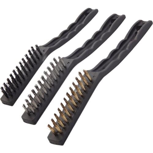 KSEIBI 331650 9 in Hand Wire Brush Set Nylon Brass n' Stainless Steel 3 Pieces Set