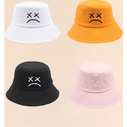 Summer Bucket hat Leaves Crying face Reversible Packable Sun Cap Fisherman Cap Fashing Beach hike Travel Womens bucket hat Men