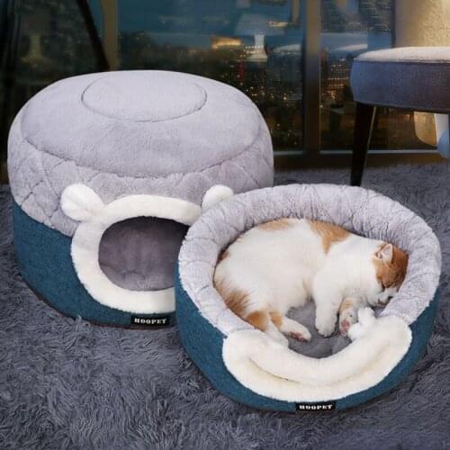 Dog Cat Bed House Small Dogs Cats Nest Winter Warm Sleeping Pet Soft Plush Kennel Puppy Cushion Pet Dog Bed Pet Mat Supplies