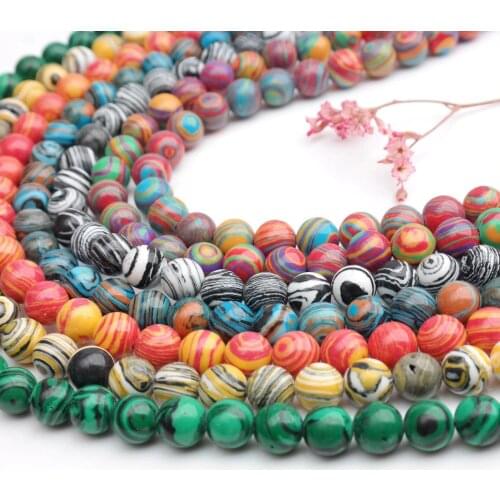 1strand/lot Malachite Stone Beads Loose Spacer Bead For Jewelry Making 4/6/8/10/12mm DIY Bracelet Necklace accessories wholesale