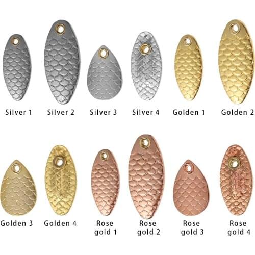 10pcs Fish Ccales Metal Copper Lure Spoon Fly Fishing Lure Spinner Tackle Willow Blades Smooth Not Hurt Line Sequin