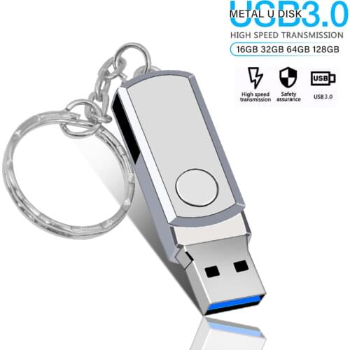 Metal USB 3.0 Flash Drive 64 gb thumbdrive 16GB 8GB Pendrive 32gb Flash Memory Stick 128gb Pen Drive 64gb usb U disk on key