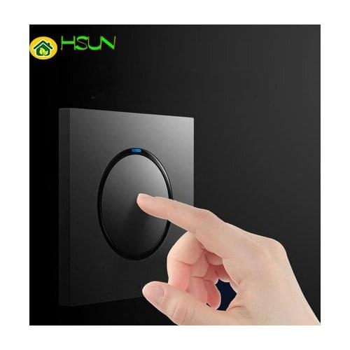 86 Type 1 2 3 4 Gang 1 2 Way Light Pressure Switch Modern Grey Wall Switch with Led lights Household 16A Socket