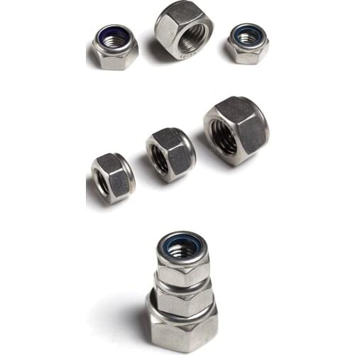 50Pcs DIN985 M2 M2.5 M3 M4 M5 M6 M8 Galvanized Carbon Steel Self-locking Nut Lock Nut Locknut Slip Nylon Hex Nut