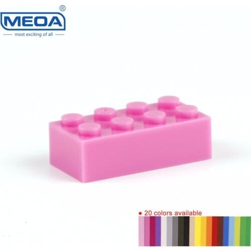 Wholesale 100g=40pcs MEOA Small Building Blocks Spare Parts 2X4 Higher Brick 100% Compatible DIY Assemble Toy for Adult Children