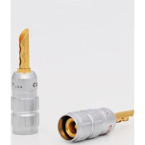 Gold Plated Copper Banana Plug Speaker Cable Wire Connector audio cable