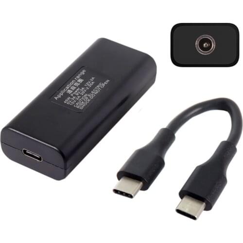 DC 5.5*2.1mm Jack Input to Type-C Converter with Power Plug Charge Cable 45w for Macbook Laptop Phone