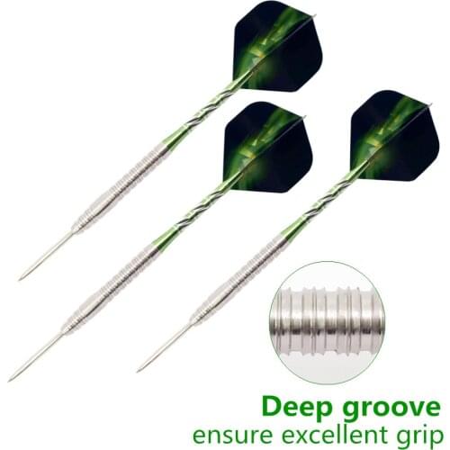 Professional Hard Darts 3 Pieces Of High Quality 23.5g Steel Tip Dart Tungsten Steel Barrel Green Aluminum Dart Shaft Flight